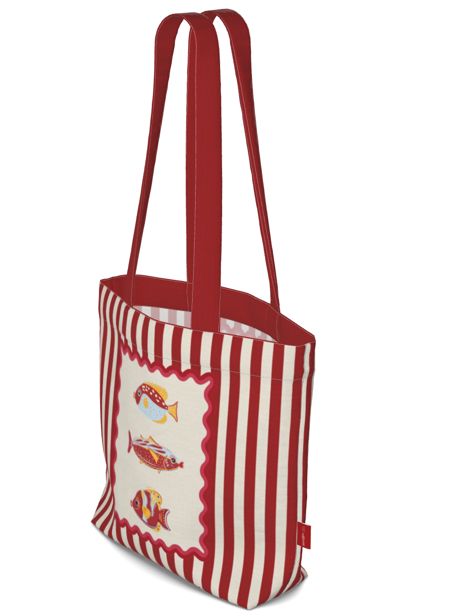 Everyday Tote Bag, Sardines Shopper "La Mer Collection"