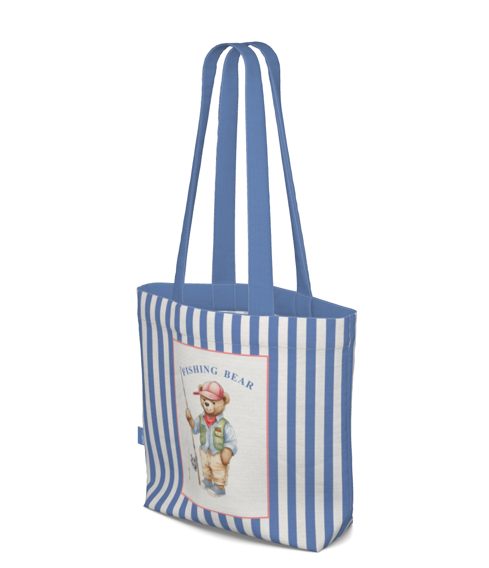 Everyday Tote Bag, The Fishing Bear Canvas Shopper
