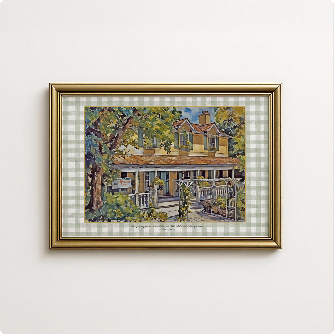 Gilmore Girls Artwork Dragonfly Inn Print Stars Hollow Watercolor Illustration