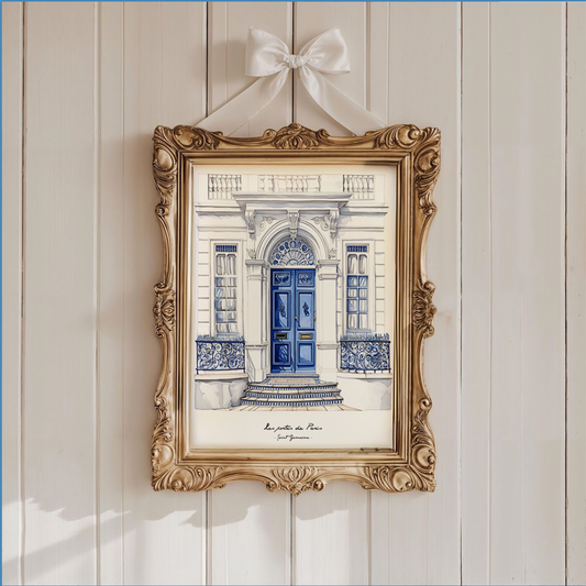 Set of 3 Paris Prints Parisian Wall Art with Haussmann Architecture, Ralph Lauren Store, Balcony Scene & Saint-Germain Illustration