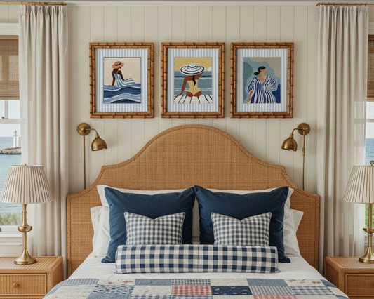 Summer Prints Gallery Set of 3 Cote d' Azur Artwork Beach House Collection