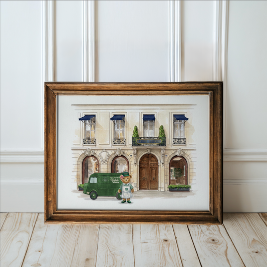 Ralph Lauren Paris Watercolor Print Ralph’s Coffee Saint Germain Illustration Paris Fashion Boutique Art Barista Polo Bear Wall Decor