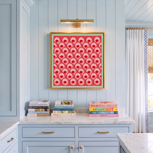Eye Candy Wall Art I Pink & Red Contemporary Canvas I Modern Abstract Art I Colorful Graphic Artwork I Green Striped Art I Eclectic Home Decor I Statement Art