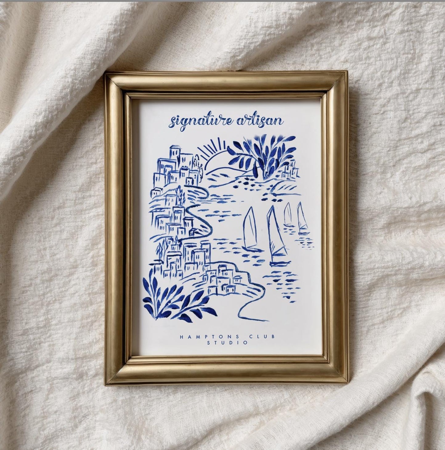 Hamptons Art Print Coastal Wall Art Beach House Decor New England Artwork