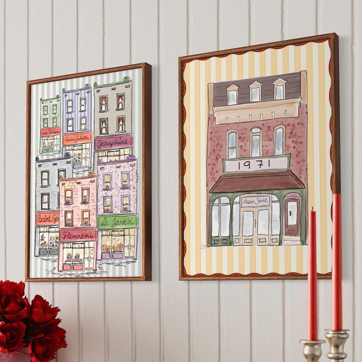 Paris Shop Storefront Illustration French Coffee Shop Print