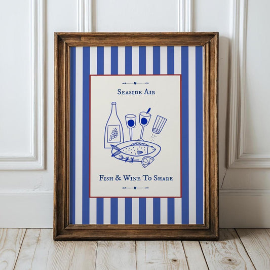 Fun Coastal Art Print Graphic Kitchen Wall Art