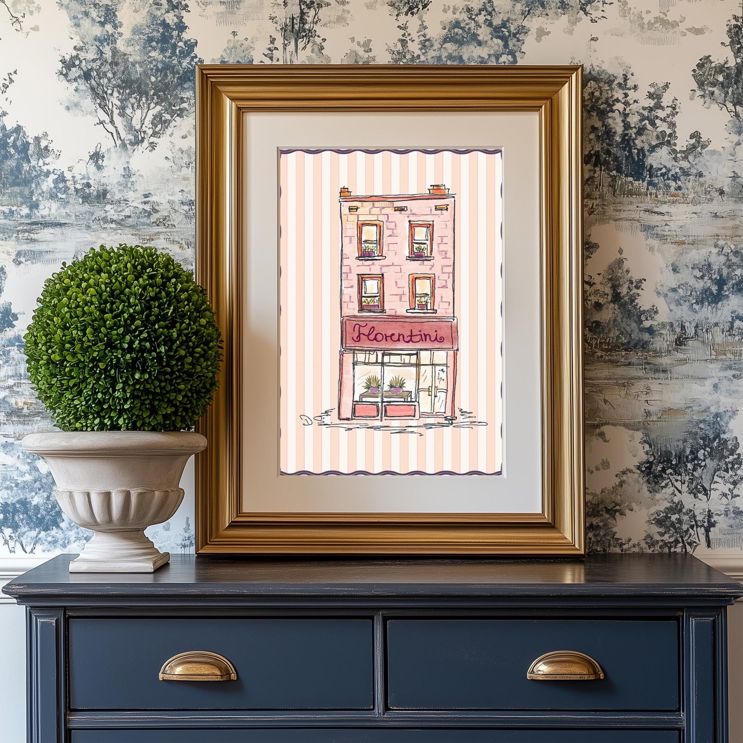 Paris Shop Storefront Illustration French Coffee Shop Print