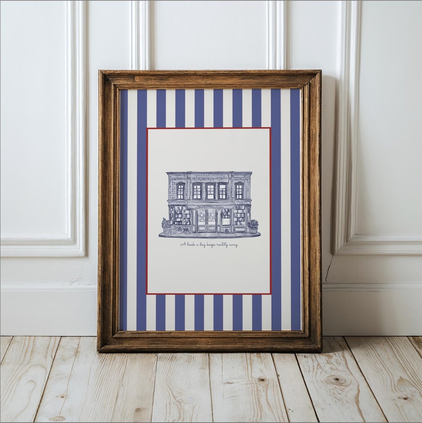 The Shop Around The Corner Print You've Got Mail Illustration NYC Book Store Artwork