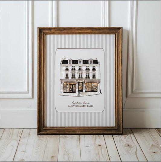 Paris Art Papeterie Line Drawing Paris Art Minimalist French Wall Art Ink Art Paris Street Illustration Travel Poster Dorm Room Wall Art