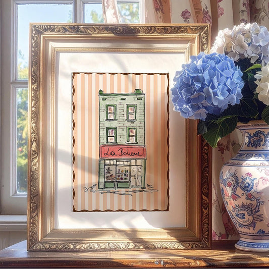 Paris Shop Print Watercolor Illustration Paris Bakery Art