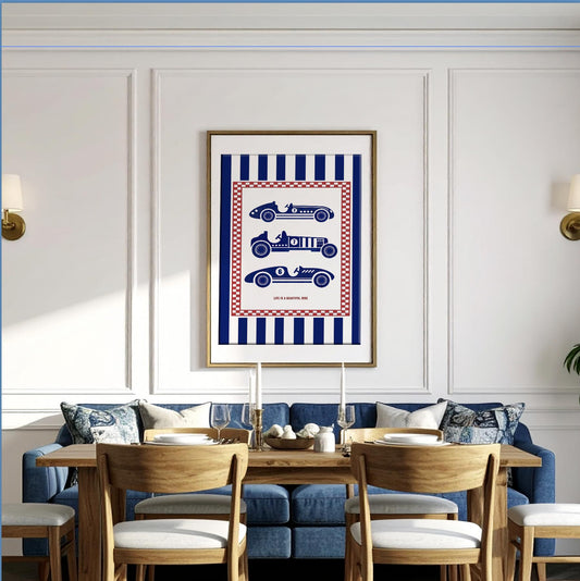 Vintage Classic Car Print Car Racing Poster Motorsport Decor Auto Racing Sports Gift Racing Decor Motor Racing Games Room Artwork