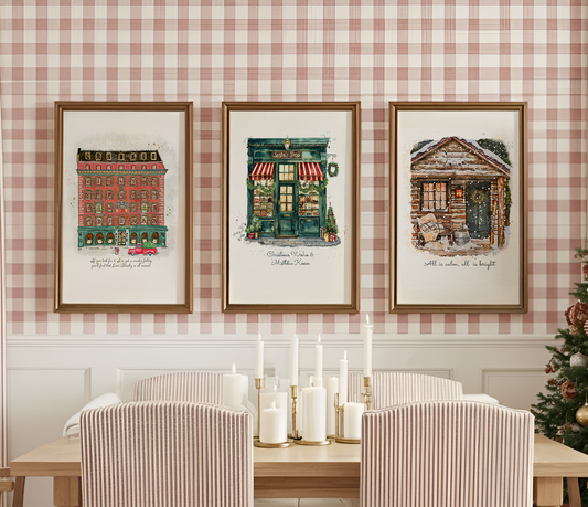 Christmas Print Set of 3, Magical Holiday Wall Art