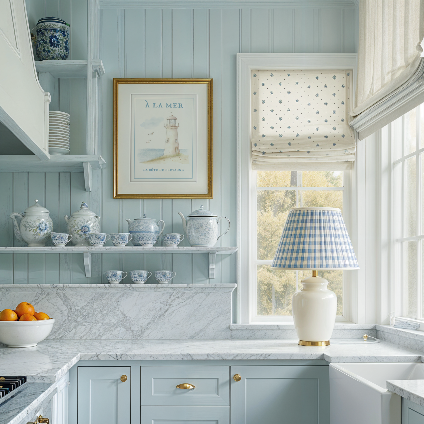 Nancy Meyers Style Lighthouse Watercolor Print Hamptons Aesthetic