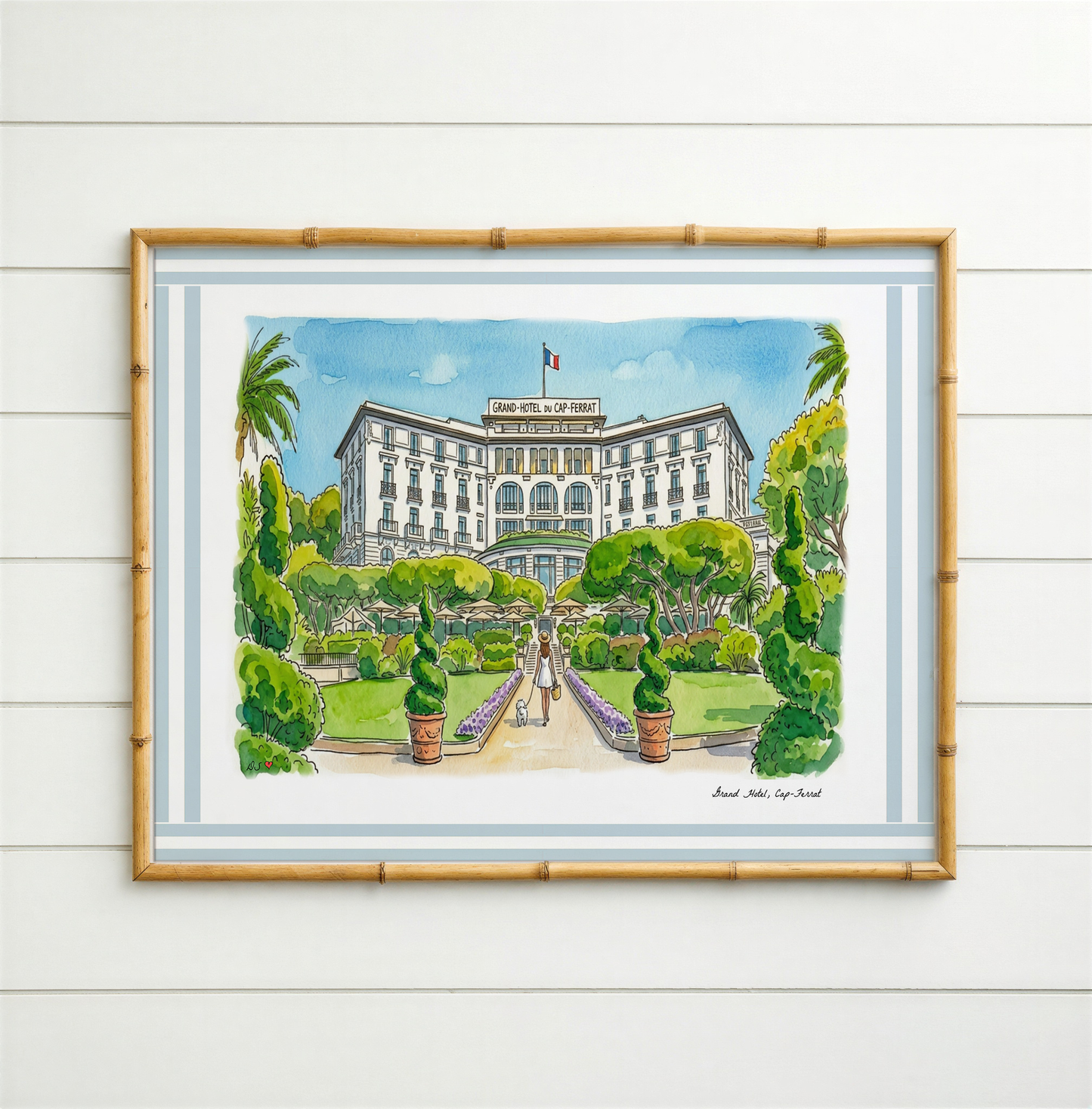 Coastal Hotel Watercolor Print Set | Castle Hill Inn, The Breakers, Cap Ferrat & Shutters on the Beach | Coastal Wall Art Collection
