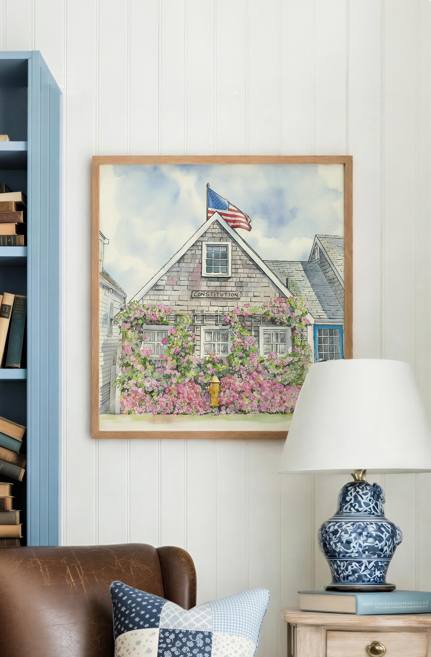 Constitution House Nantucket Print | Ink & Watercolor Coastal Art
