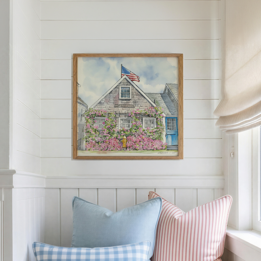 Constitution House Nantucket Print | Ink & Watercolor Coastal Art