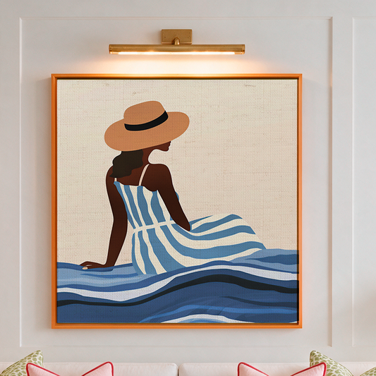 Côte d’Azur Art Print, Blue Geometric Wall Art I Modern Abstract Artwork I French Riviera Decor I Neutral Coastal Art I Contemporary Wall Decor