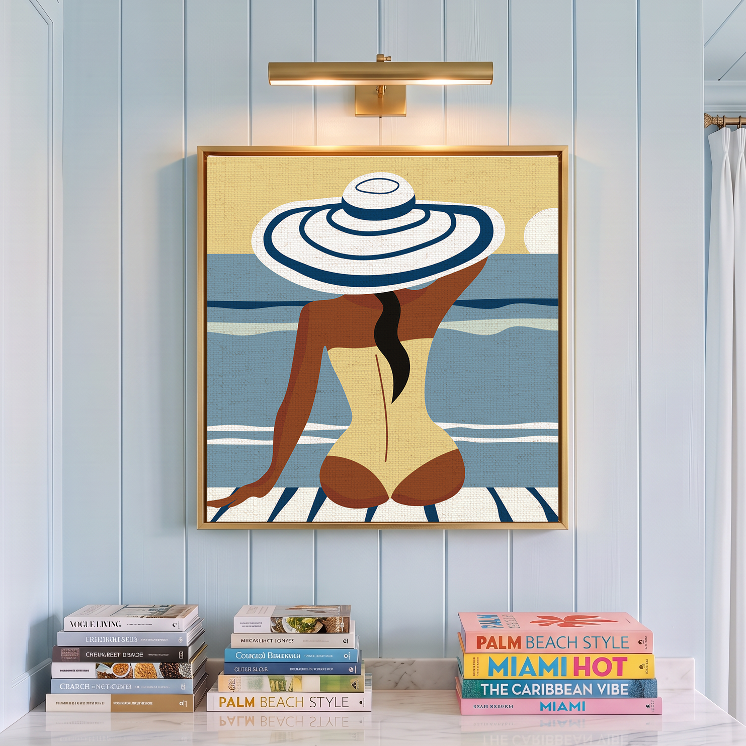 Côte d’Azur Wall Art I Blue Geometric Prints I Modern Coastal Art I French Riviera DecorI Neutral Abstract ArtworkI Contemporary Gallery Wall