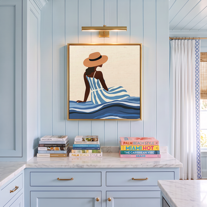Côte d’Azur Art Print, Blue Geometric Wall Art I Modern Abstract Artwork I French Riviera Decor I Neutral Coastal Art I Contemporary Wall Decor