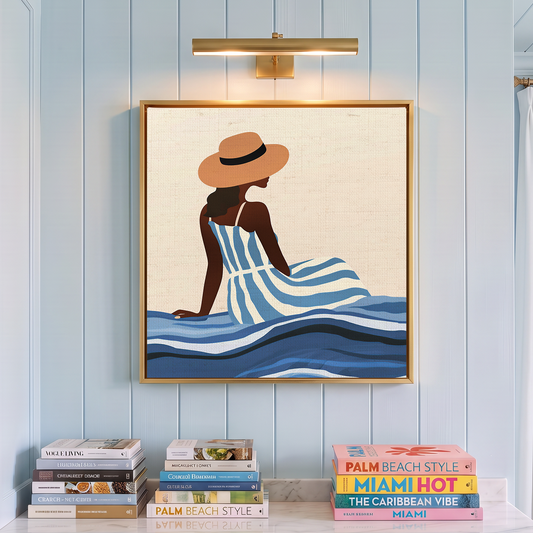 Côte d’Azur Art Print, Blue Geometric Wall Art I Modern Abstract Artwork I French Riviera Decor I Neutral Coastal Art I Contemporary Wall Decor