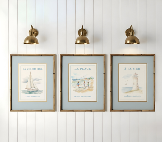 Lighthouse Print Nautical Kitchen Wall Art Nancy Meyers Style Decor