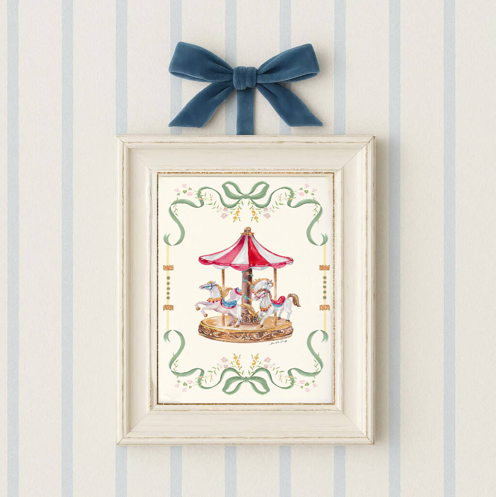 Pastel Carousel Illustration Merry-go-round Artwork