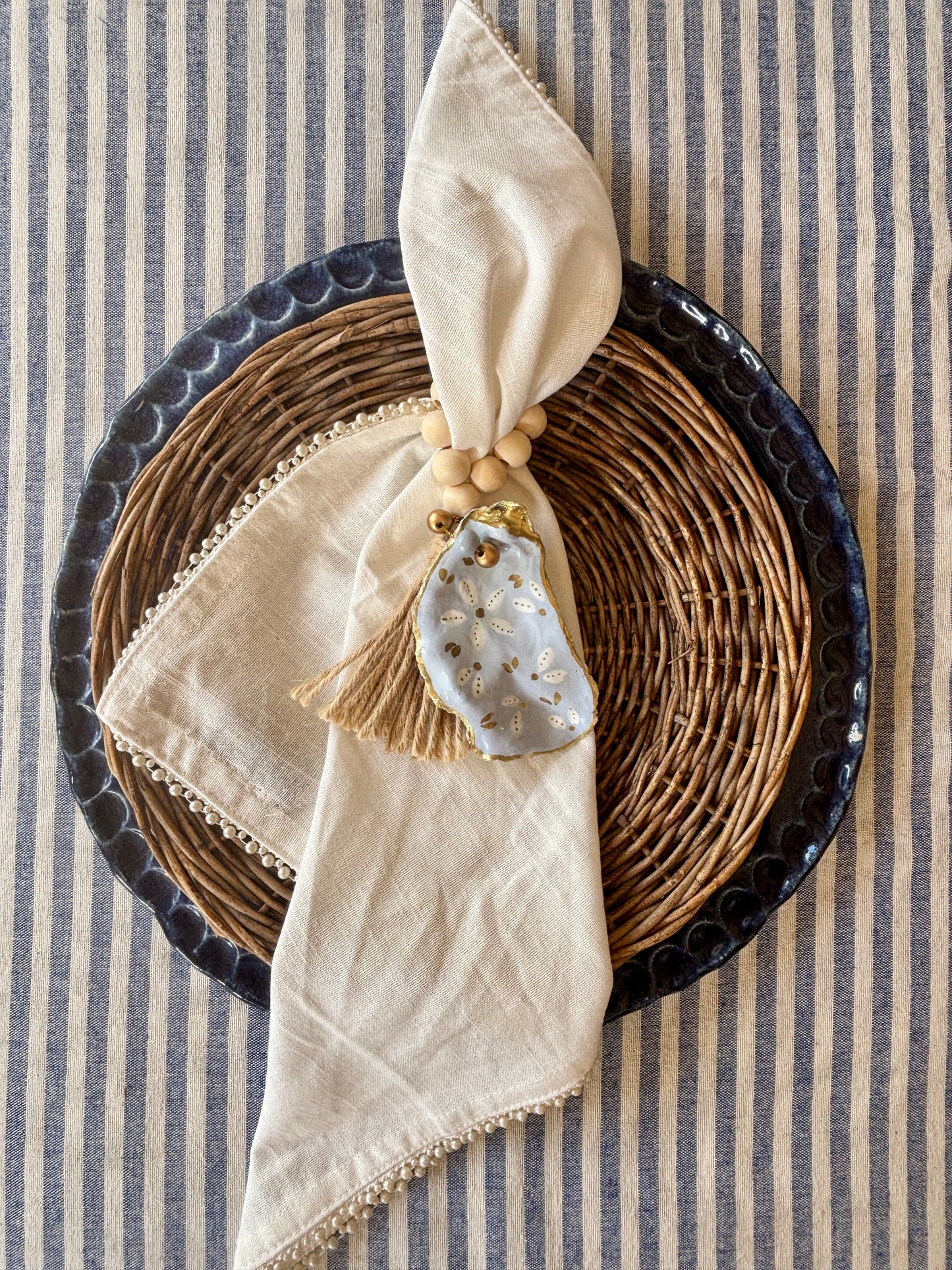 Shell Napkin Ring Set Coastal Table Decor