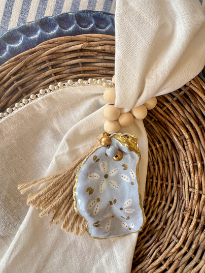 Shell Napkin Ring Set Coastal Table Decor
