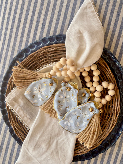 Shell Napkin Ring Set Coastal Table Decor