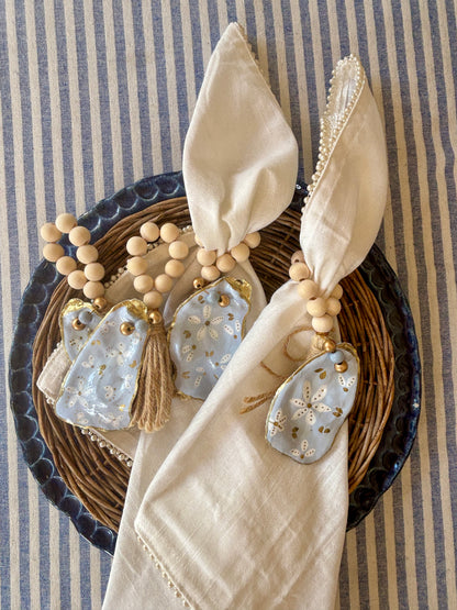 Shell Napkin Ring Set Coastal Table Decor