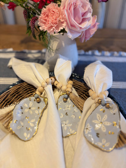 Shell Napkin Ring Set Coastal Table Decor