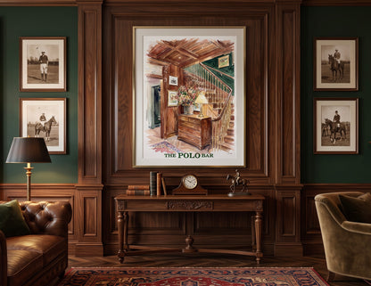 The Polo Bar NYC I The Ralph Lauren Collection | Iconic New York Polo Bar Watercolor Illustration