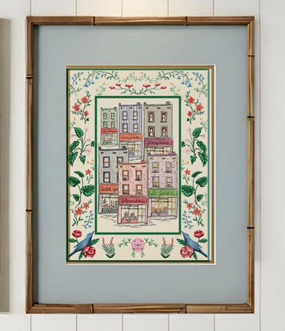 Paris Arrondisments Buildings, Whimsical Art Illustration of the iconic Paris Haussmann Architecture