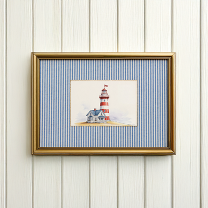 Coastal Print Set of 3 Sailboat Illustration Lighthouse Artwork Nantucket Hamptons Summer Wall Art