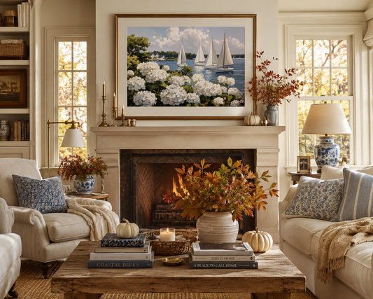 Nantucket Harbor Sailboat Art White Hydrangea Coastal Wall Art Nantucket Harbor Artwork