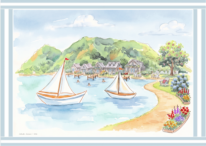 Cape Cod Coastal Wall Art Saltwater Summer Watercolor Print Nautical Beach House Decor New England Seaside Artwork