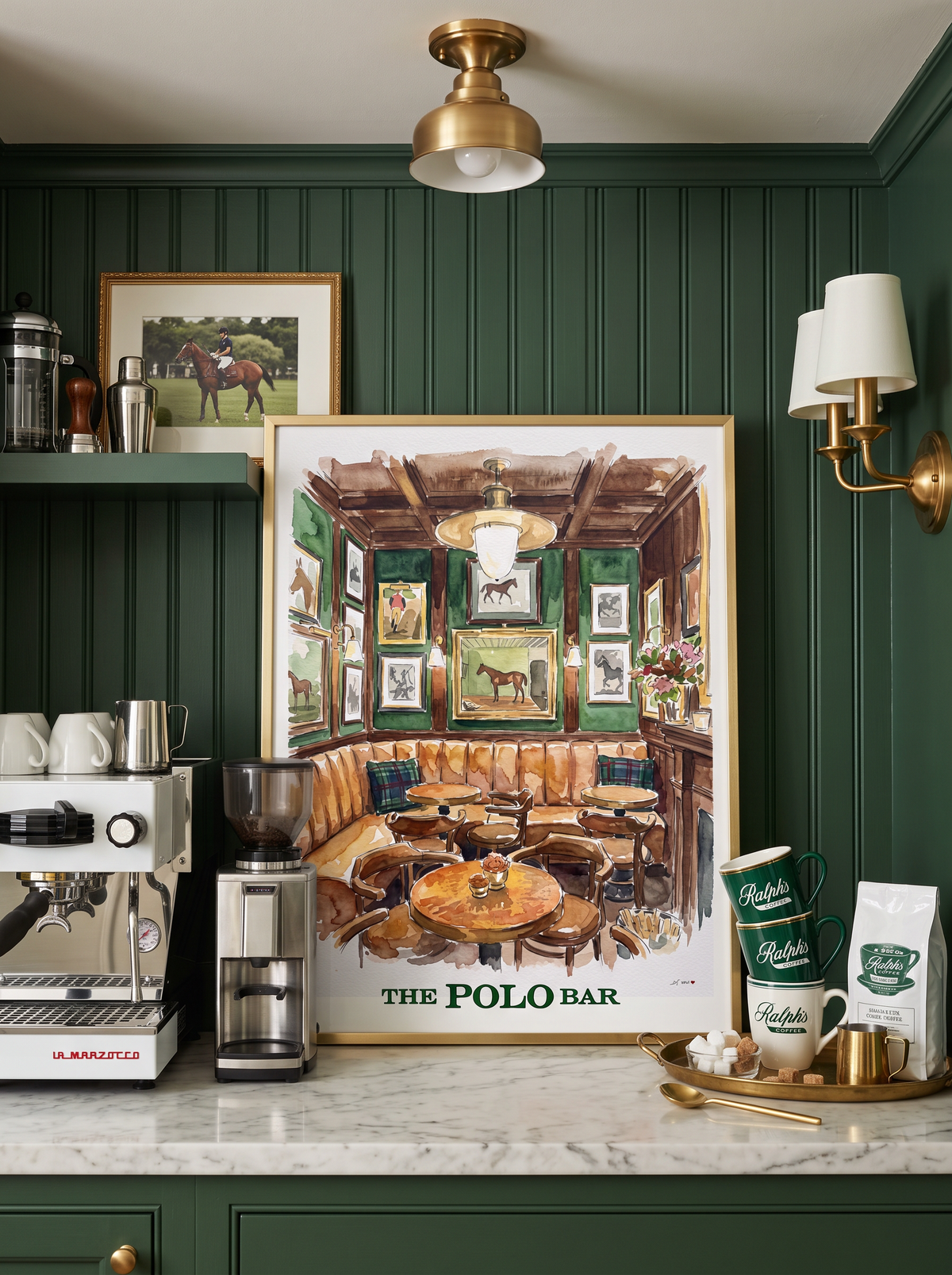 Ralph Lauren "The Polo Bar" NYC I The Ralph Lauren Collection | Iconic New York Polo Bar Watercolor Illustration