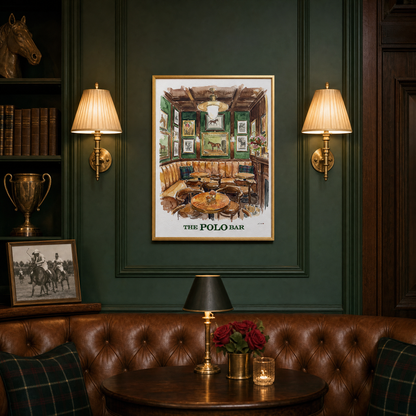 Ralph Lauren "The Polo Bar" NYC I The Ralph Lauren Collection | Iconic New York Polo Bar Watercolor Illustration
