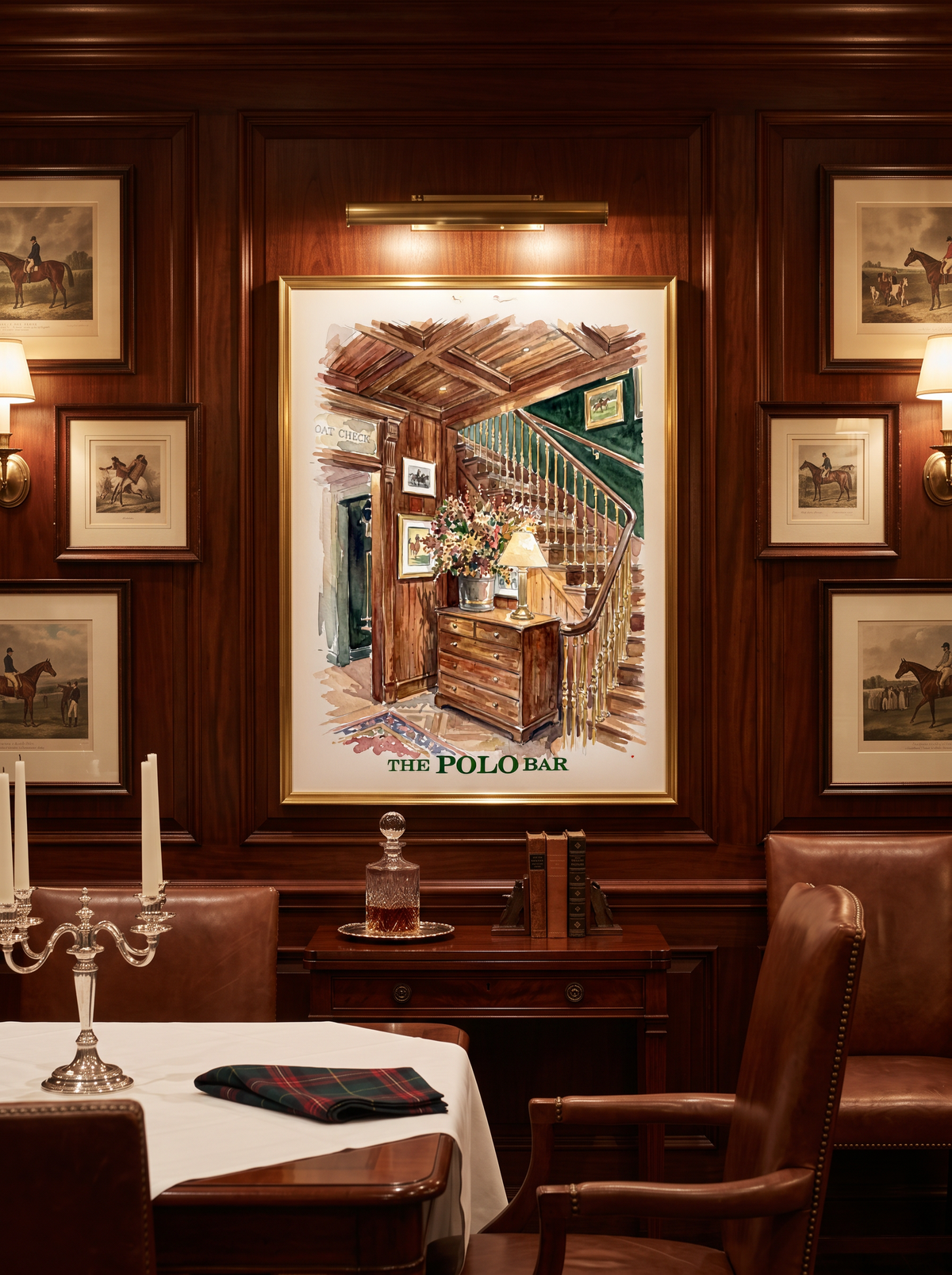 The Polo Bar NYC I The Ralph Lauren Collection | Iconic New York Polo Bar Watercolor Illustration