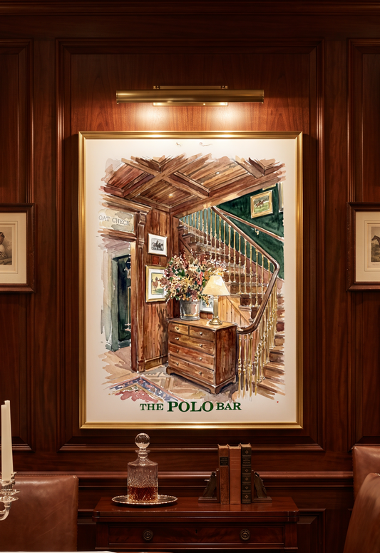 The Polo Bar NYC I The Ralph Lauren Collection | Iconic New York Polo Bar Watercolor Illustration