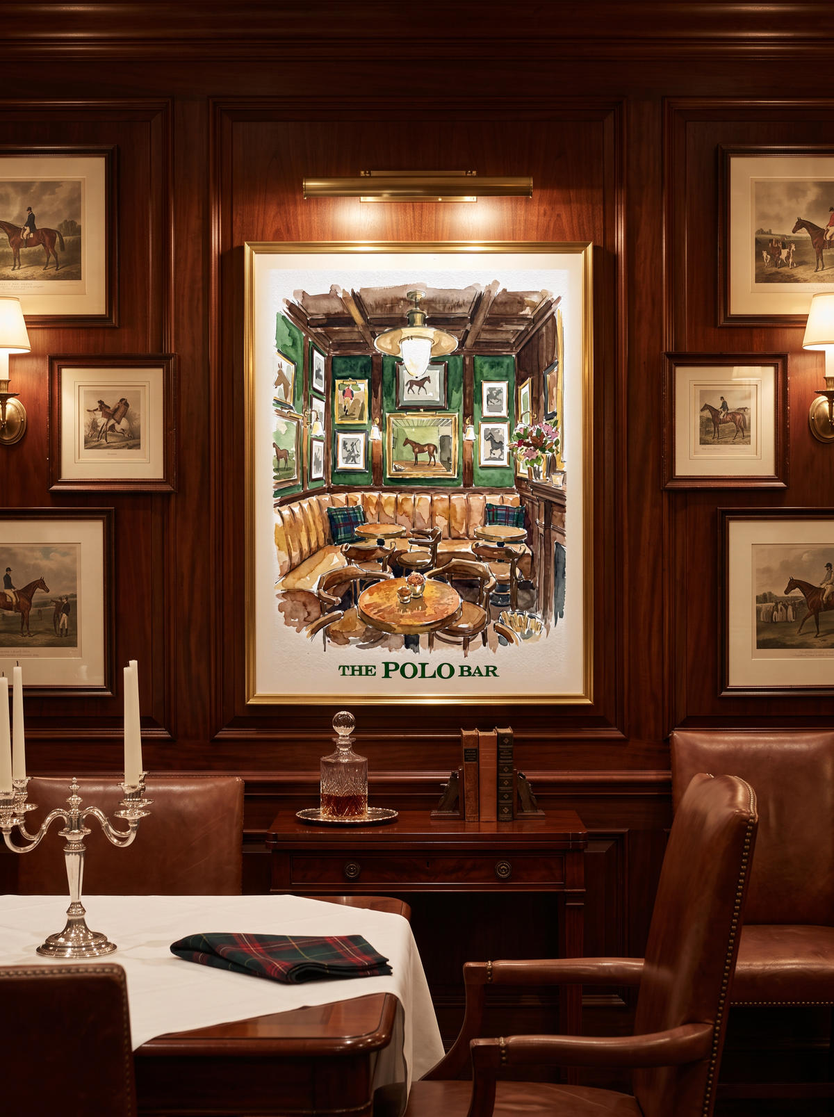 Ralph Lauren "The Polo Bar" NYC I The Ralph Lauren Collection | Iconic New York Polo Bar Watercolor Illustration