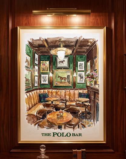 Ralph Lauren "The Polo Bar" NYC I The Ralph Lauren Collection | Iconic New York Polo Bar Watercolor Illustration