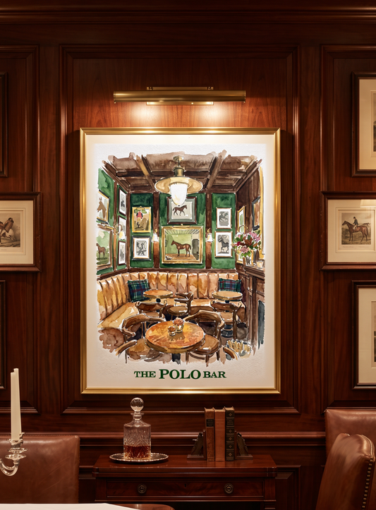 Ralph Lauren "The Polo Bar" NYC I The Ralph Lauren Collection | Iconic New York Polo Bar Watercolor Illustration