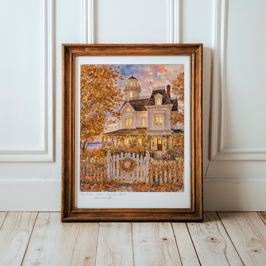 Practical Magic The Owens Home Illustration, Watercolor Artwork, Cozy Home Decor 90's Movie Home Print