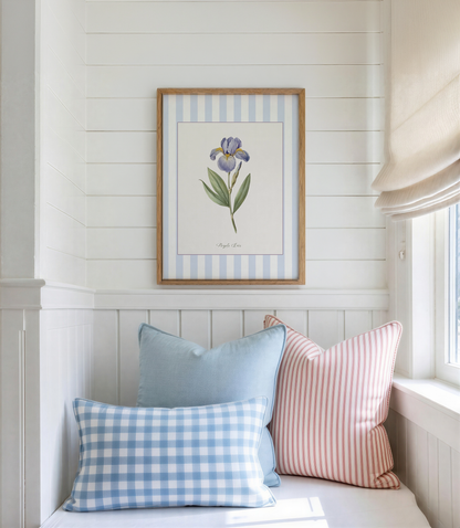 Provence Botanical Print Set of 3 Lavender Purple Iris Blue French Hydrangea Watercolors Vintage Floral Wall Art French Country Decor