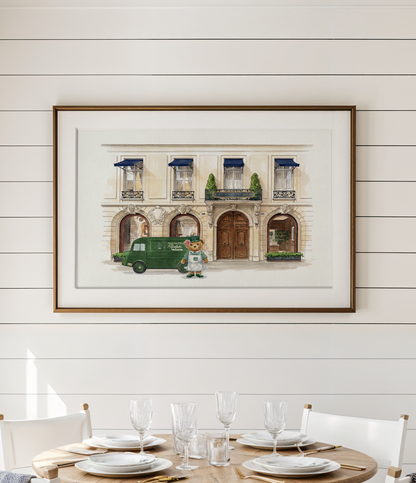 Ralph Lauren Paris Watercolor Print Ralph’s Coffee Saint Germain Illustration Paris Fashion Boutique Art Barista Polo Bear Wall Decor