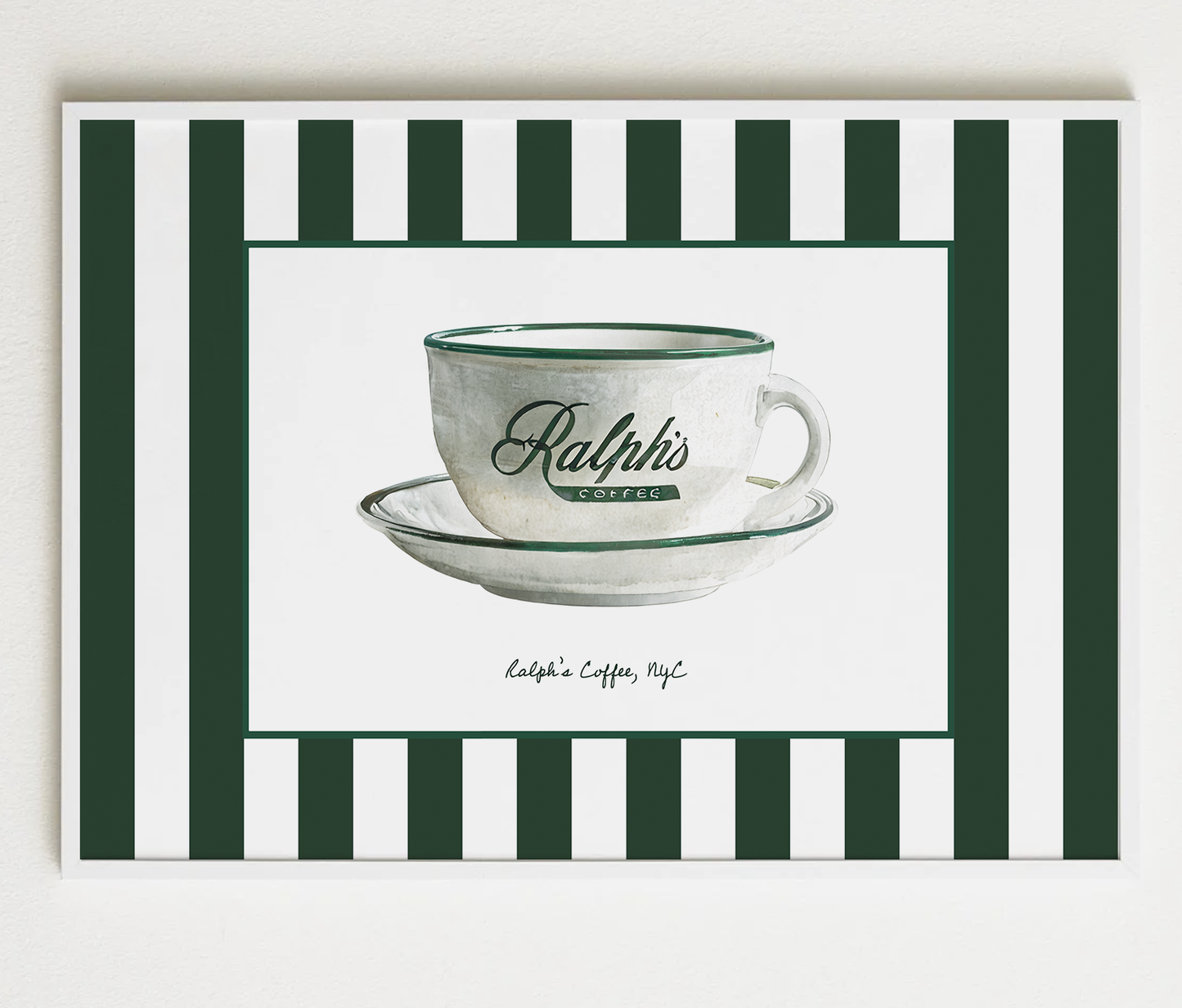 Ralph's Coffee Illustration Striped Wall Art - LIMITED EDITION