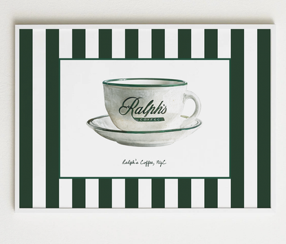 Ralph's Coffee Illustration Striped Wall Art - LIMITED EDITION
