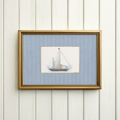 Coastal Print Set of 3 Sailboat Illustration Lighthouse Artwork Nantucket Hamptons Summer Wall Art