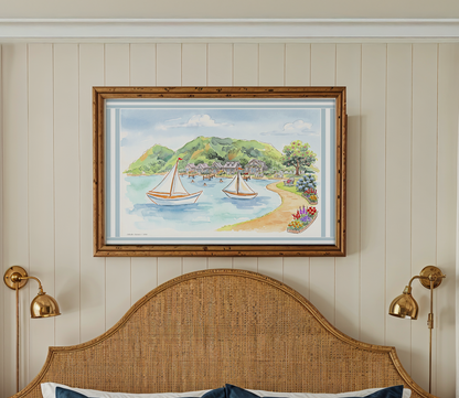 Cape Cod Coastal Wall Art Saltwater Summer Watercolor Print Nautical Beach House Decor New England Seaside Artwork